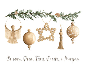Custom Family Christmas Ornament Print