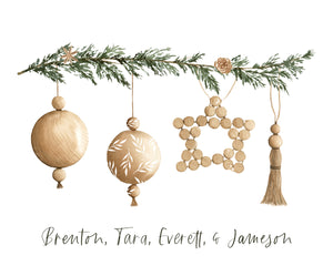 Custom Family Christmas Ornament Print
