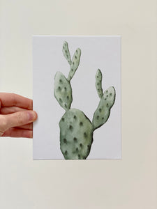 "Prickly Pear Cactus" No. 3 Watercolor Print