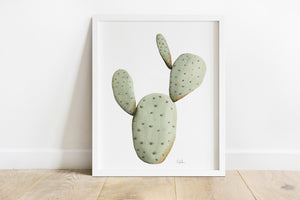 "Prickly Pear Cactus" No. 2 Watercolor Print